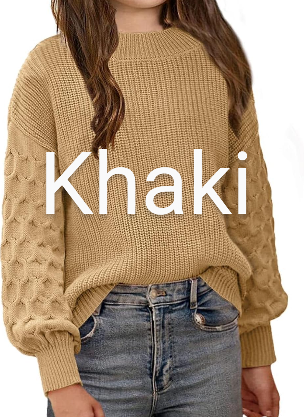 Puff style sleeve Personalized Sweater(BIG KIDS)