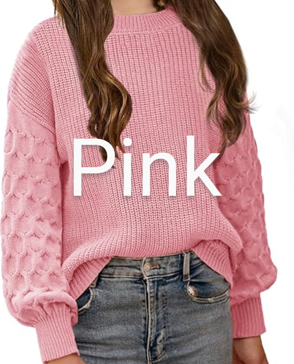Puff style sleeve Personalized Sweater(BIG KIDS)