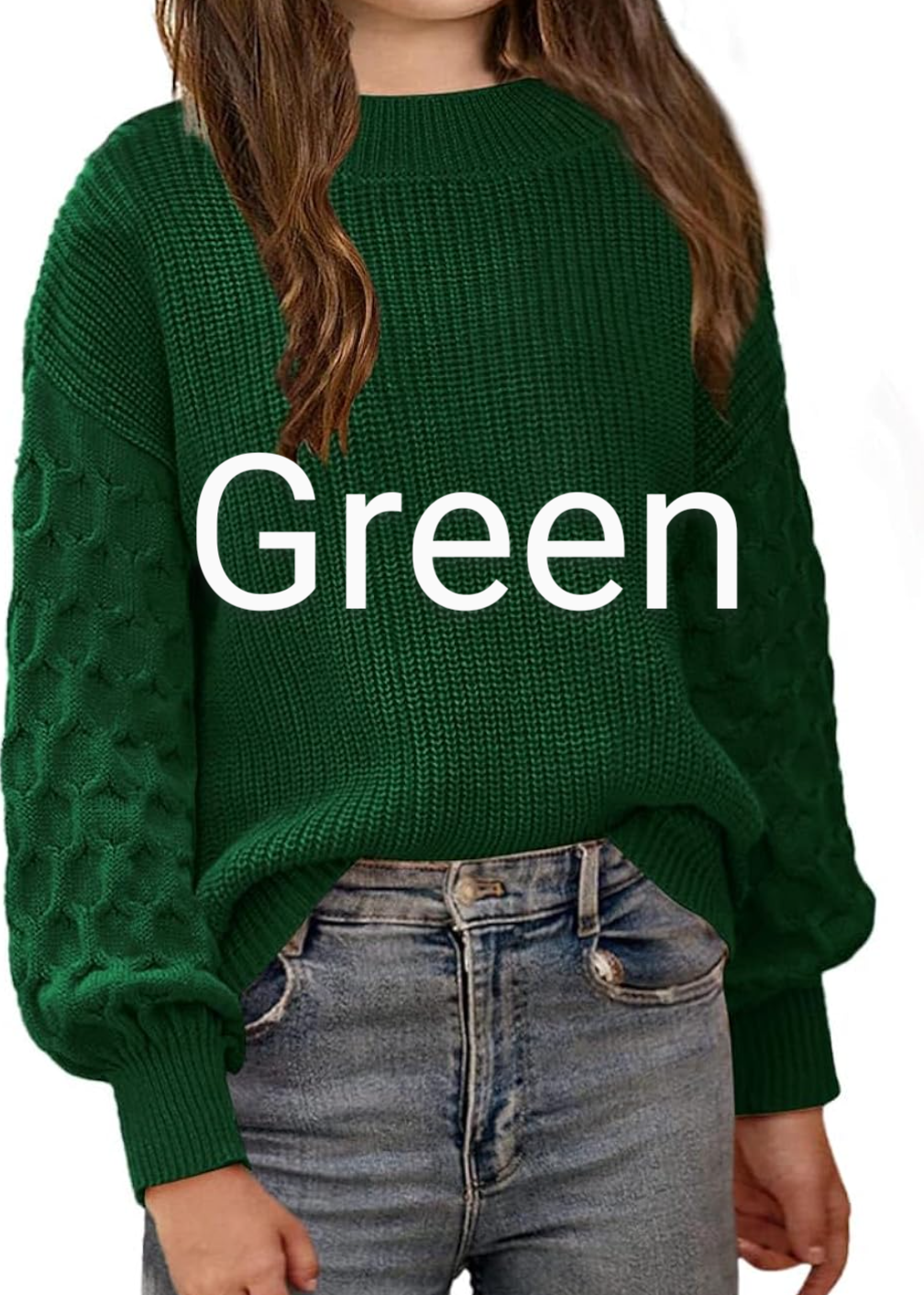 Puff style sleeve Personalized Sweater(BIG KIDS)